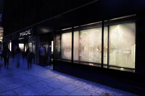 The exterior of Made.com's new showroom in Soho, London